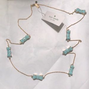 Kate Spade blue bow necklace NEW!